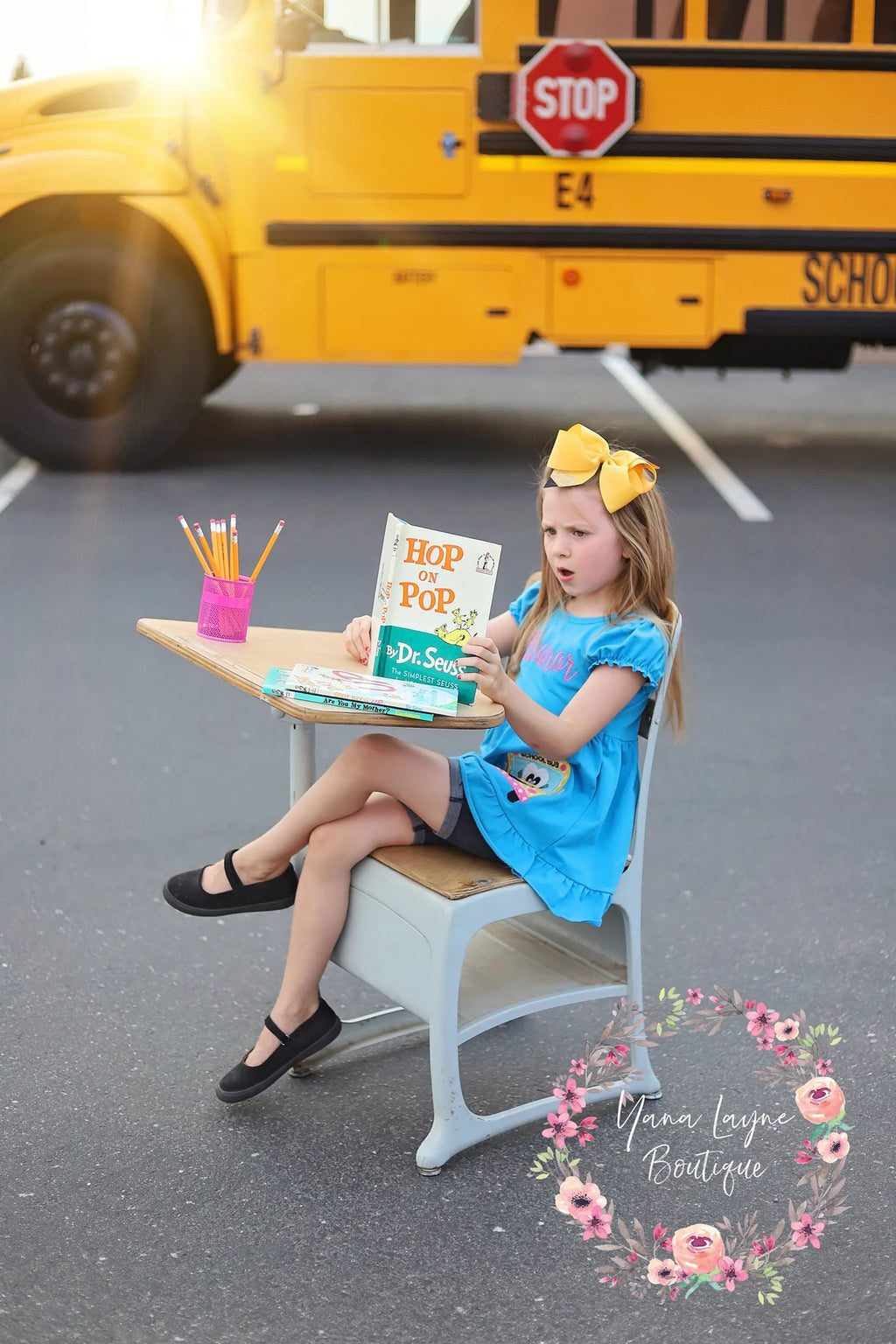 Personalized Pencil Hair bow for girls