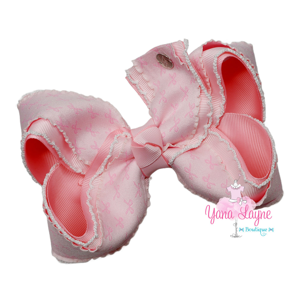 5 inches Pink Triple layer boutique handmade hair bow