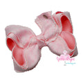 5 inches Pink Triple layer boutique handmade hair bow